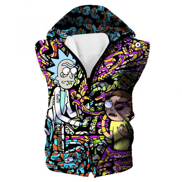 Rick and Morty Trippy Acid Hoodies - Trip Cartoon Pullover Black Hoodie