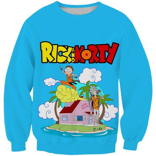 Rick and Morty x Dragon Ball Hoodies - Crossover Pullover Hoodie