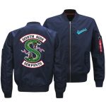Riverdale Jackets - Solid Color Riverdale Double-Headed Snake Flight Jacket Fleece Jacket