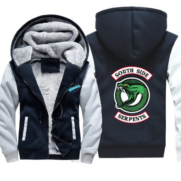 Riverdale Jackets - Solid Color Riverdale Double-Headed Snake Icon Fleece Jacket