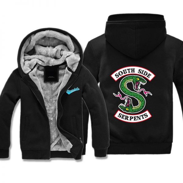 Riverdale Jackets - Solid Color Riverdale Double-headed snake Logo Icon Fleece Jacket