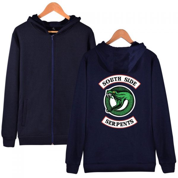 Riverdale Zip UP Hoodies - TV Riverdale Southside Serpents Zip UP Hoodie