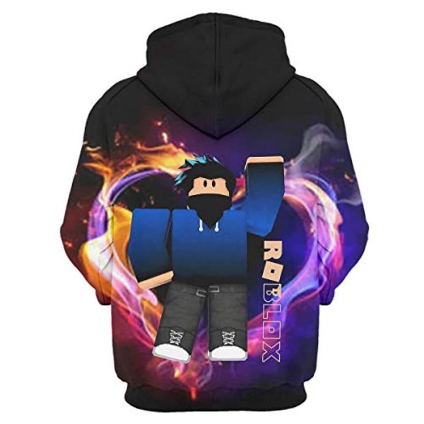 Roblox Hoodie - 3D Print Hooded Pullover for Teens