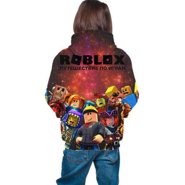 Roblox Hoodie - 3D Print Hooded Pullover for Teens