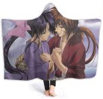 Rurouni Kenshin Pilling Proof Flannel Hooded Blanket