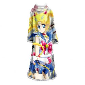 Sailor Moon Blanket With Sleeves-3D Digital Printed Cartoon Blanket Robe