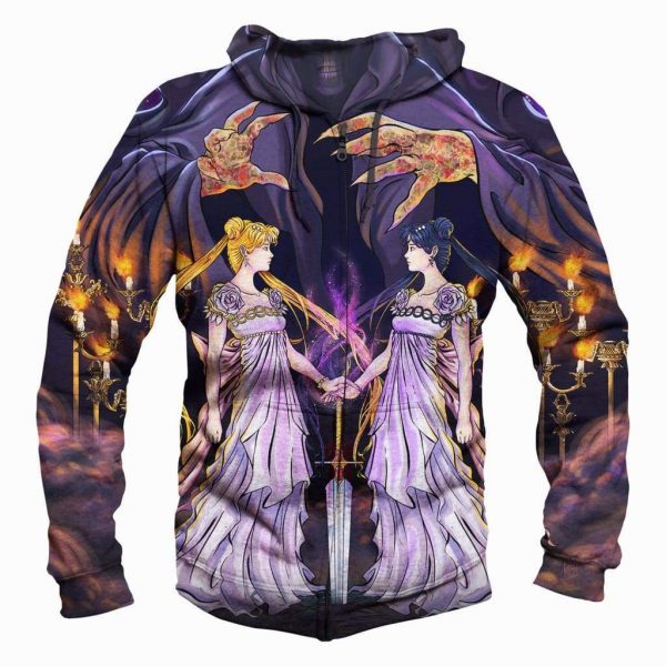 Sailor Moon Hoodies - Pullover Purple 3D Hoodie