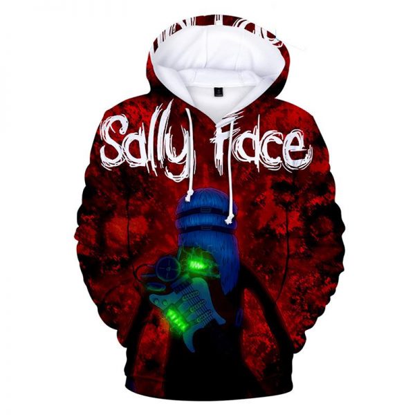 Sally Face Hoodies - Sally Face Series Game Character Sally Face Decisive Battle Red Hoodie