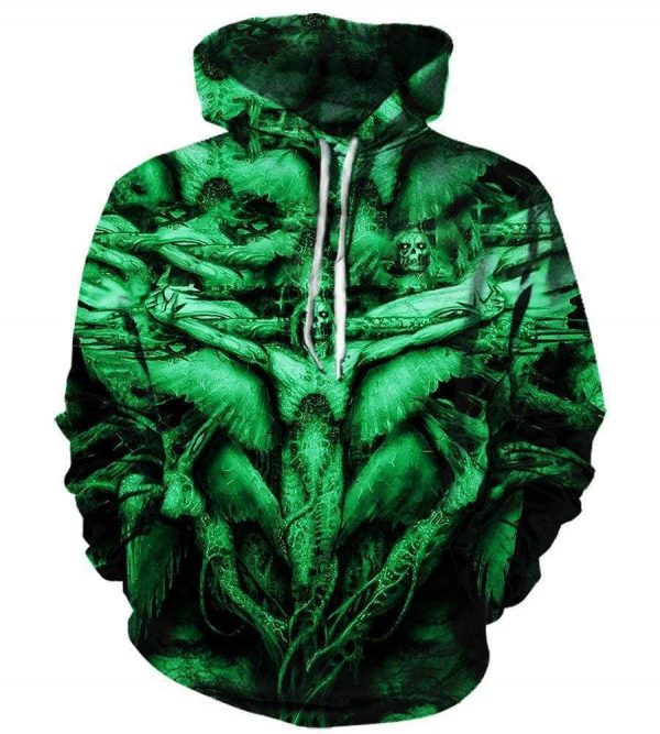 Severed Savior Hoodies - Pullover Green Hoodie