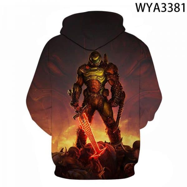 Shooting Game Doom Eternal 3D Print Hoodies Pullover