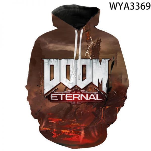 Shooting Game Doom Eternal 3D Print Hoodies Pullover