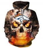 Skull Denver Broncos Hoodies - Pullover Grey Hoodie