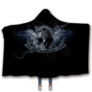 Skull Hooded Blankets - Skull Series Crush Skull Super Cool Fleece Hooded Blanket