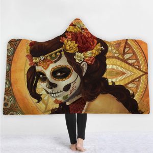 Skull Hooded Blankets - Skull Series Zombie Skull Icon Fleece Hooded Blanket