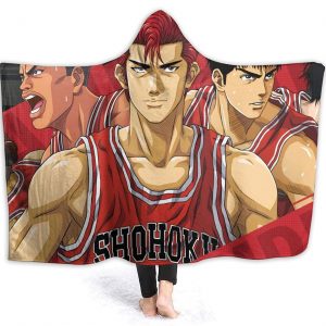 Slam Dunk Hooded Blankets - Anime Red Flannel Blankets