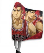 Slam Dunk Hooded Blankets - Anime Red Flannel Blankets