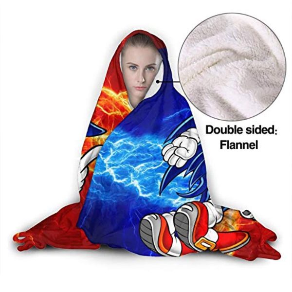 So-nic The Hedgehog Anime Hooded Blanket - Fashion Design Blanket