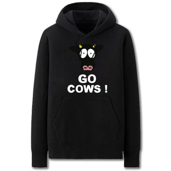 South Park Hoodies - Solid Color Funny Go Cows Cartoon Style Fleece Hoodie