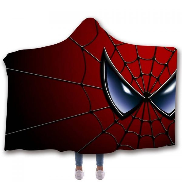 Spider-Man Hooded Blanket - Spiderman Mask Red Blanket