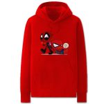 Spiderman and Deadpool Hoodies - Cute Solid Color Spiderman and Deadpool Cartoon Style Funny Fleece Hoodie