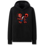 Spiderman and Deadpool Hoodies - Funny Solid Color Spiderman and DeadpoolCartoon Style Cute Fleece Hoodie