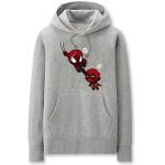 Spiderman and Deadpool Hoodies - Super Funny Solid Color Hero Spiderman and Deadpool Cartoon Style Fleece Hoodie