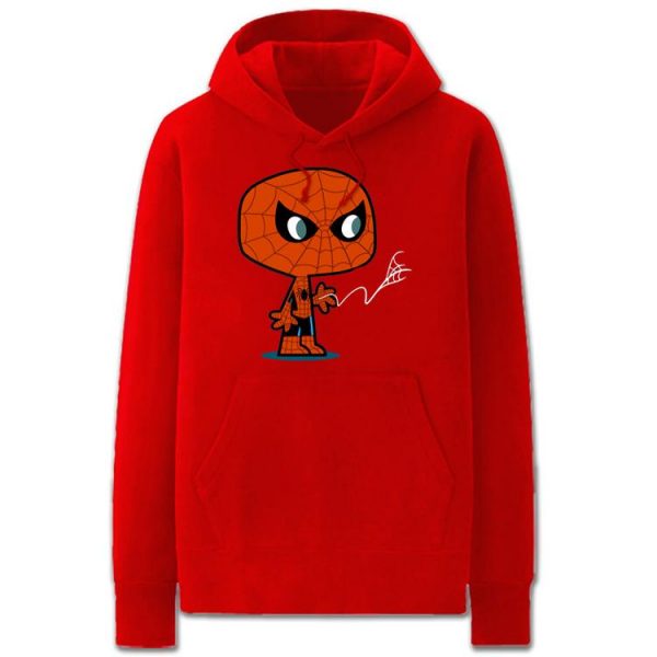 Spiderman Hoodies - Solid Color Spiderman Cartoon Style Super Cute Fleece Hoodie