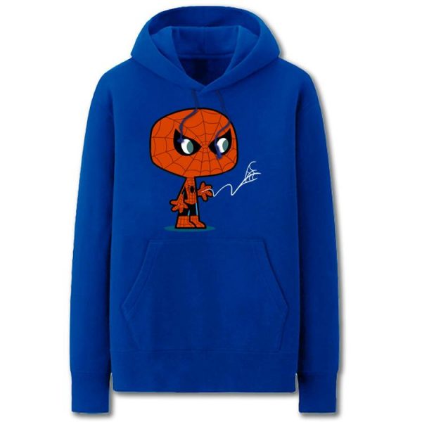 Spiderman Hoodies - Solid Color Spiderman Cartoon Style Super Cute Fleece Hoodie