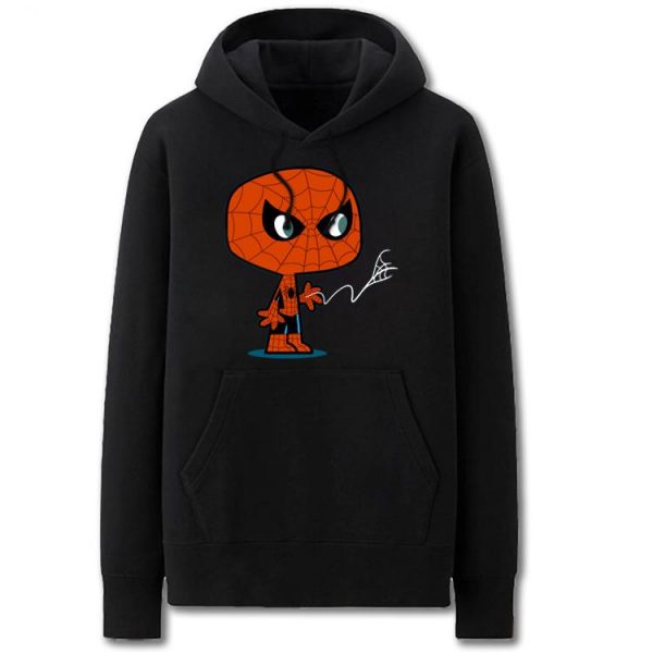 Spiderman Hoodies - Solid Color Spiderman Cartoon Style Super Cute Fleece Hoodie