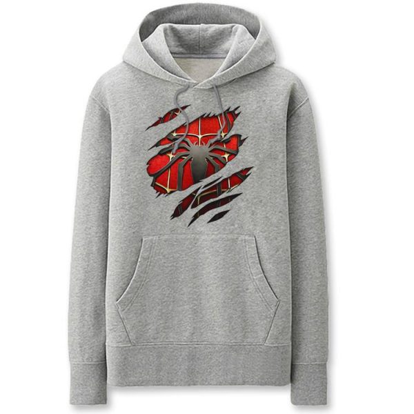 Spiderman Hoodies - Solid Color Spiderman Logo Icon Fleece Hoodie