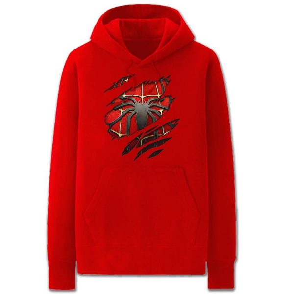 Spiderman Hoodies - Solid Color Spiderman Logo Icon Fleece Hoodie
