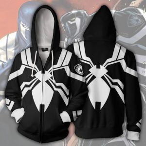 Spiderman Hoodies - Venom Spiderman Cosplay Super Hero 3D Zip Up Hoodie