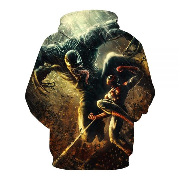 Spiderman Hoodies - Venom vs. Spiderman 3D Super Cool Hoodie