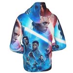 Star Wars Hooded Jacket - Rey 3D Print Blue Hooded Zip Up Coat with Pocket
