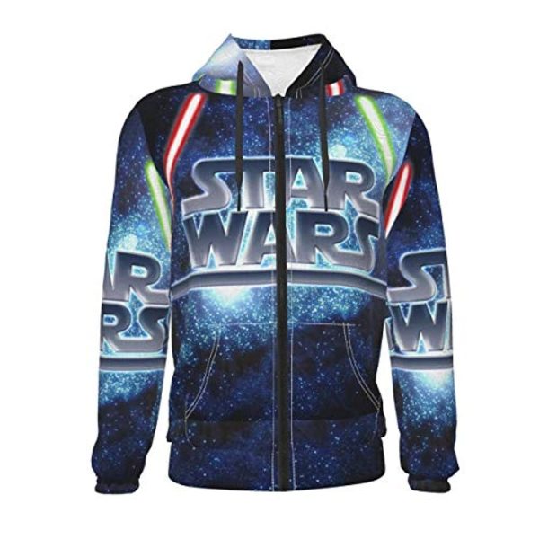 Star Wars Hooded Jacket - Star Wars 3D Print Hooded Zip Up Coat with Pocket