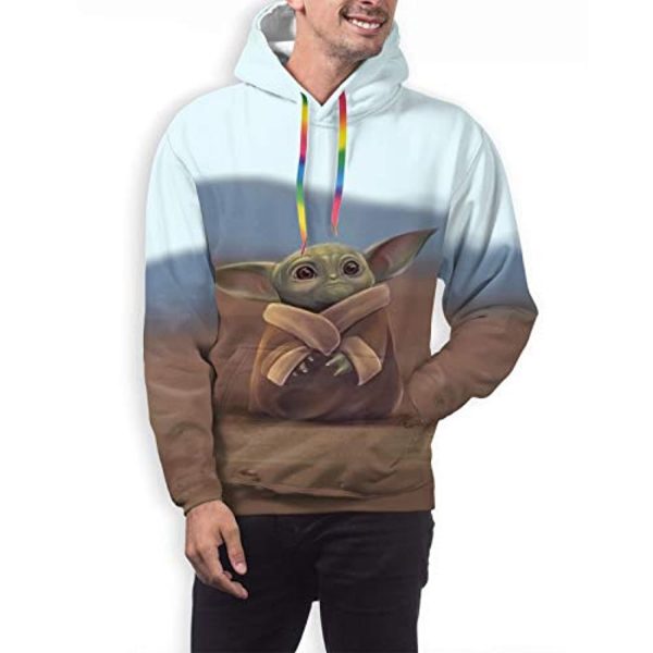 Star Wars Hoodies - Baby Yoda 3D Print Blue and Grey Hooded Jumper with Pocket
