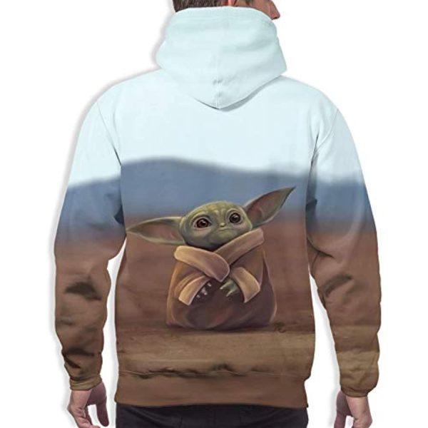 Star Wars Hoodies - Baby Yoda 3D Print Blue and Grey Hooded Jumper with Pocket