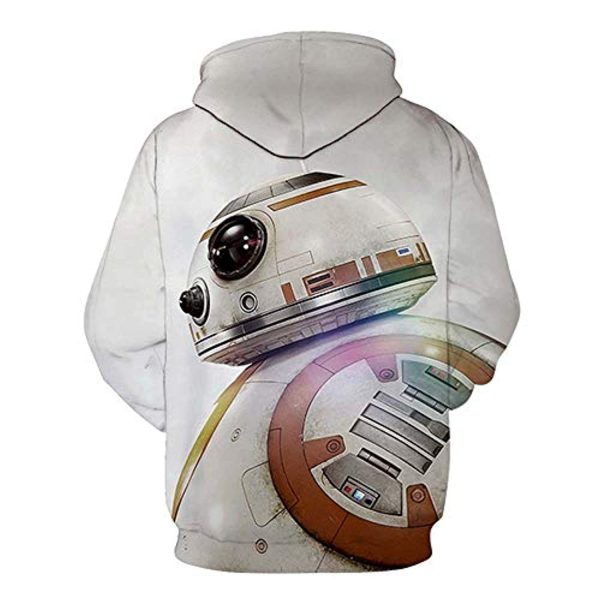 Star Wars Hoodies - BB8 Jakku White 3D Print Hooded Jumper with Pocket