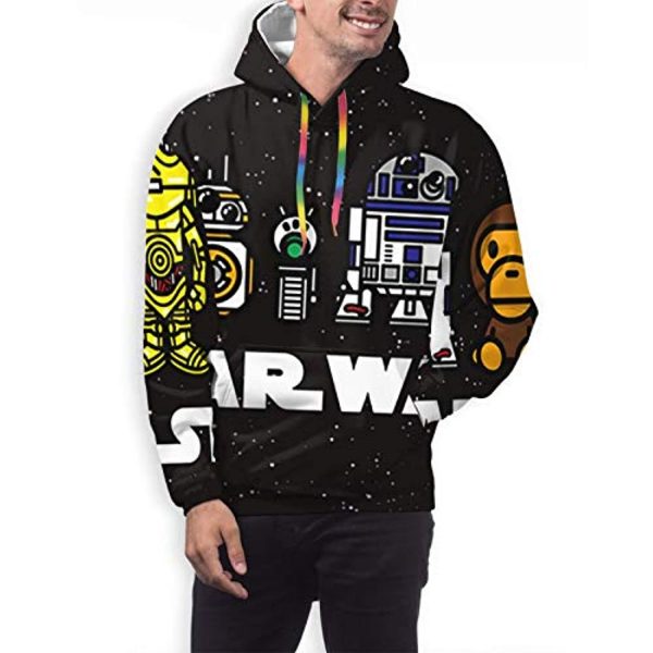 Star Wars Hoodies - Cartoon R2-D2 BB8 Jakku Black 3D Print Hooded Jumper with Pocket