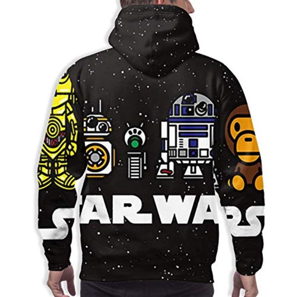 Star Wars Hoodies - Cartoon R2-D2 BB8 Jakku Black 3D Print Hooded Jumper with Pocket