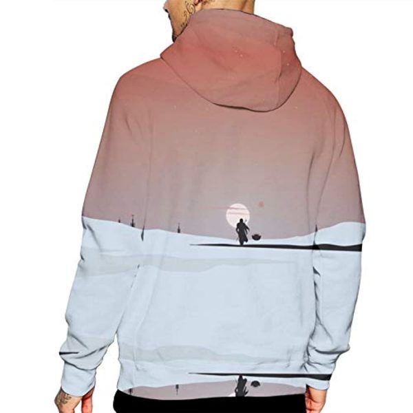 Star Wars Hoodies - Mandalorian Baby Yoda Sunset 3D Print Hooded Jumper with Pocket