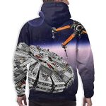 Star Wars Hoodies - Millennium Falcon Purple 3D Print Hooded Jumper with Pocket
