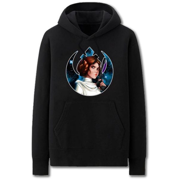 Star Wars Hoodies - Solid Color Princess Leia Super Cool Fleece Hoodie