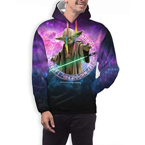 Star Wars Hoodies - Star Wars Jedi Master Yoda 3D Print Purple Hooded Jumper with Pocket