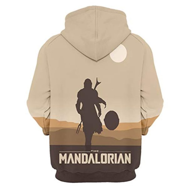 Star Wars Hoodies - Star Wars the Mandalorian Beige 3D Print Hooded Jumper with Pocket