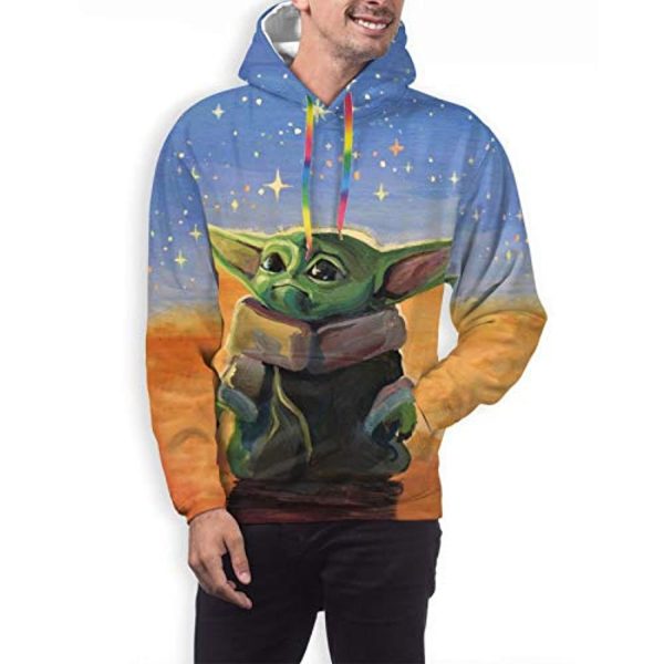 Star Wars Hoodies - Star Wars Yoda Sky Blue 3D Print Hooded Jumper with Pocket