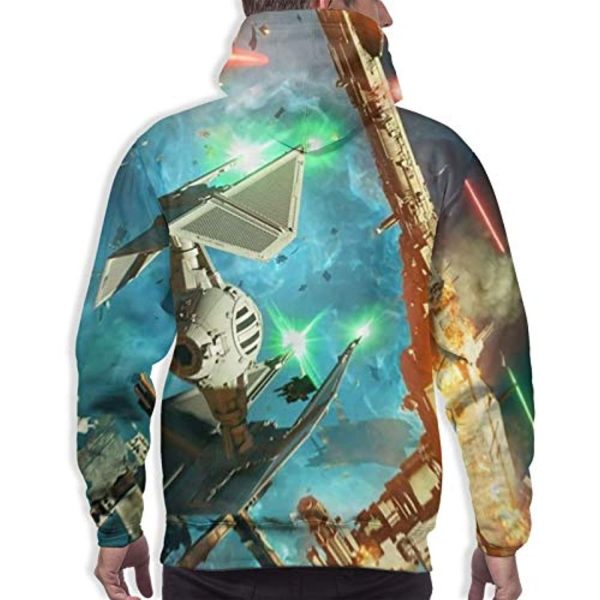 Star Wars Hoodies - Tie Fighter 3D Print Blue Hooded Jumper with Pocket