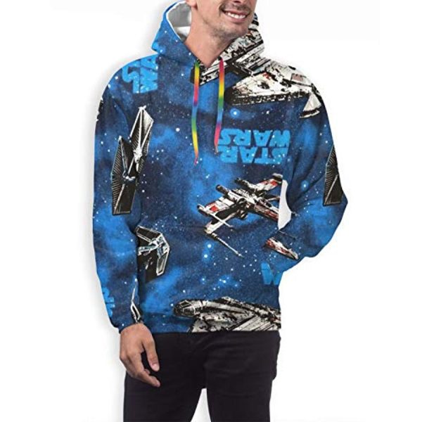 Star Wars Hoodies - Tie Fighter X-Wing 3D Print Blue Hooded Jumper with Pocket