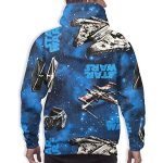 Star Wars Hoodies - Tie Fighter X-Wing 3D Print Blue Hooded Jumper with Pocket