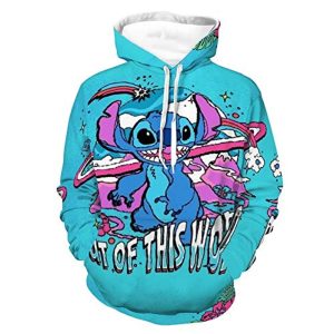 Stitch Hoodies - 3D Casual Pullover Hoodie Tops Sweatshirt with Front Pocket